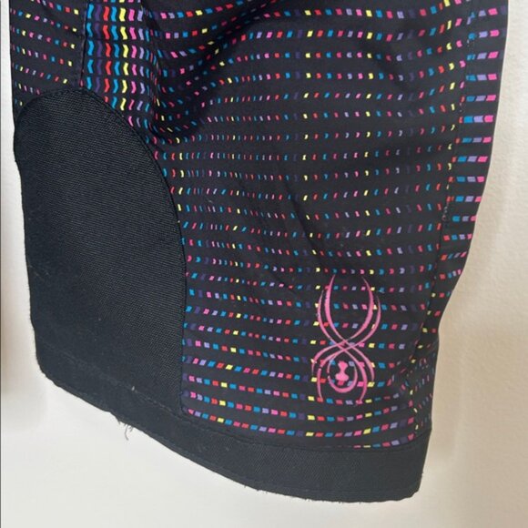 Spyder Girls Black Bright Print Vixen Ski Snow Pants Size 8 - Picture 2 of 7